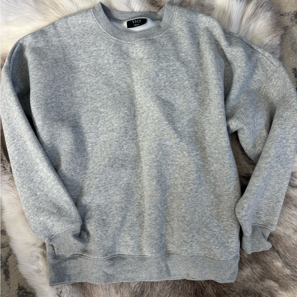 Vici Gray Crewneck Sweatshirt - Picture 5 of 8